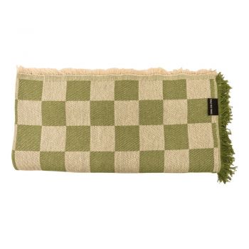 Cuvertură verde/bej pentru pat dublu 240x240 cm Green Checkerboard – Really Nice Things ieftina