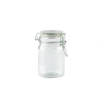 Borcan din sticla pentru depozitare, Vanora, 250 ml, transparent
