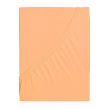 Cearceaf în culoarea somonului cu elastic 90x200 cm – B.E.S. ieftin