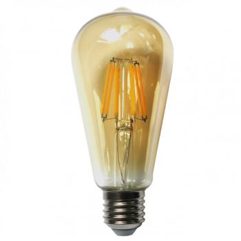 Bec LED Filament Amber E27/8W/800LM/2500K ST64