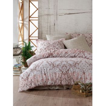 Lenjerie de pat pentru o persoana (DE), Floral - Pink, Primacasa by Türkiz, Bumbac Ranforce