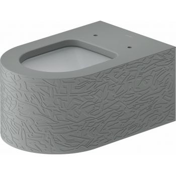 Vas wc suspendat Duravit Millio DuroCast interior ceramic alb cu HygieneGlaze Surface Pattern gri mat la reducere