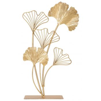 Decoratiune Leaf, Mauro Ferretti, 26x11.5x44.5 cm, fier, auriu