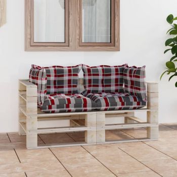 vidaXL Canapea de grădină din paleți, 2 locuri, cu perne, lemn de pin