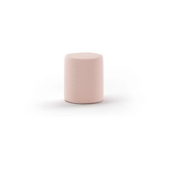Puf de copii roz deschis cu tapițerie din stofă bouclé MOON – Vipack