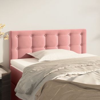 vidaXL Tăblie de pat, roz, 90x5x78/88 cm, catifea