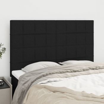 vidaXL Tăblii de pat, 4 buc, negru, 72x5x78/88 cm, textil