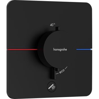 Baterie cada - dus termostatata Hansgrohe ShowerSelect Comfort Q cu montaj incastrat necesita corp ingropat negru mat