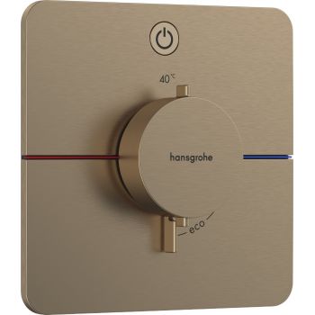 Baterie dus termostatata Hansgrohe ShowerSelect Comfort Q On/Off cu montaj incastrat necesita corp ingropat bronz periat