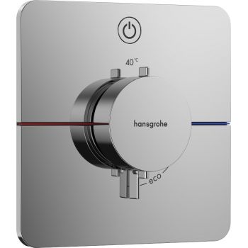 Baterie dus termostatata Hansgrohe ShowerSelect Comfort Q On/Off cu montaj incastrat necesita corp ingropat crom