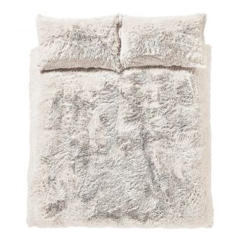 Lenjerie de pat albă din micropluș pentru pat dublu/extinsă 230x220 cm Cuddly – Catherine Lansfield