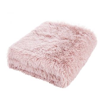Cuvertură roz din micropluș pentru pat dublu 245x280 cm Cuddly – Catherine Lansfield ieftina