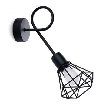 Aplică de perete neagră ø 10 cm Varpu – Nice Lamps