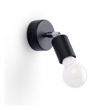 Aplică de perete neagră ø 6 cm Brando – Nice Lamps