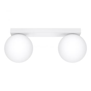 Plafonieră albă cu abajur din sticlă ø 12 cm Umerta – Nice Lamps ieftina