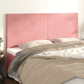 vidaXL Tăblii de pat, 4 buc, roz, 100x5x78/88 cm, catifea