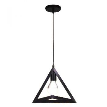 Pendul Eleganta Ilumina din metal cu model in triunghi, negru, Trandafi LED 8769B