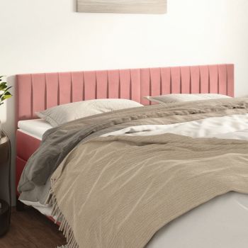 vidaXL Tăblii de pat, 2 buc, roz, 80x5x78/88 cm, catifea