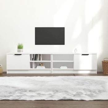 vidaXL Comodă TV, 2 buc., alb, 80x35x36,5 cm, lemn prelucrat