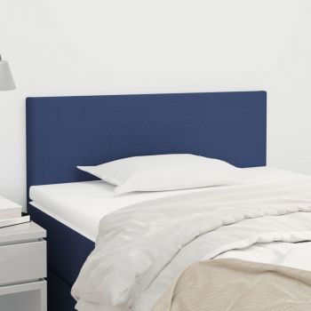 vidaXL Tăblie de pat, albastru, 90x5x78/88 cm, textil