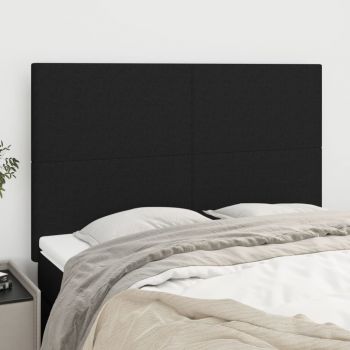 vidaXL Tăblii de pat, 4 buc, negru, 72x5x78/88 cm, textil