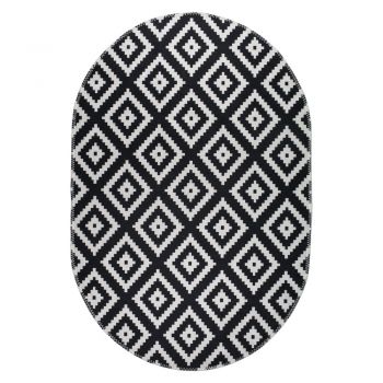 Covor negru-alb lavabil 60x100 cm – Vitaus ieftin