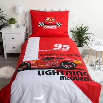 Lenjerie de pat pentru copii din bumbac pentru pat de o persoană 140x200 cm Cars I am Speed – Jerry Fabrics
