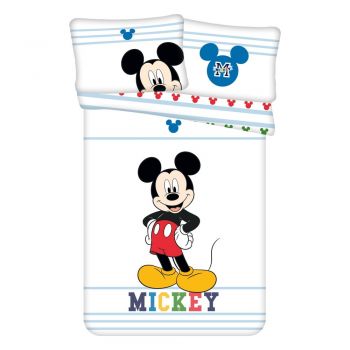 Lenjerie de pat pentru copii din bumbac pentru pătuț 100x135 cm Mickey – Jerry Fabrics