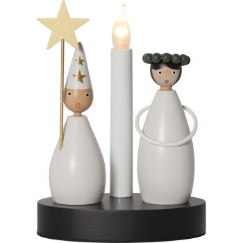 Decorațiune luminoasă alb-negru de Crăciun Christmas Joy – Star Trading ieftina