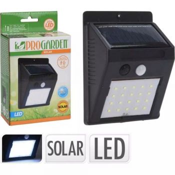 Lampa solara tip proiector cu senzor de miscare, lumina alba 20 x SMD LED, putere 3 W, negru ieftina