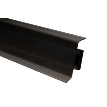 Plinta parchet cu canal dublu si margini flexibile, PVC, 10456-6019 onyx, gri inchis/negru, 2500 x 52 x 22.5 mm