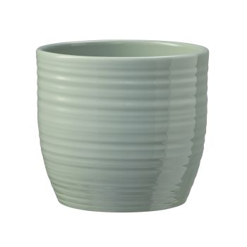 Ghiveci SK Bergamo Pure, ceramica, vernil, diametru 14 cm, 12.5 cm