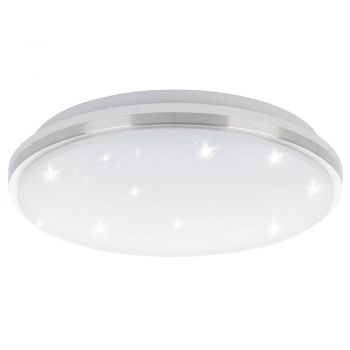 Plafoniera Marunella S, plastic, LED, 18 W, alb si nichel, 34 cm
