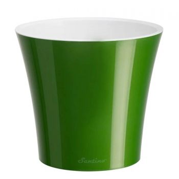 Ghiveci Santino Arte, plastic, verde, 5 l, diametru 22 cm, 20 cm
