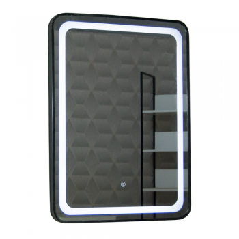 Oglinda de baie Badenmob MD3, cu iluminare LED, rama neagra, 60 x 80 cm ieftina