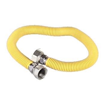 Racord pentru gaz, FI-FI, inox, galben, flexibil, 1/2, 50-100 cm