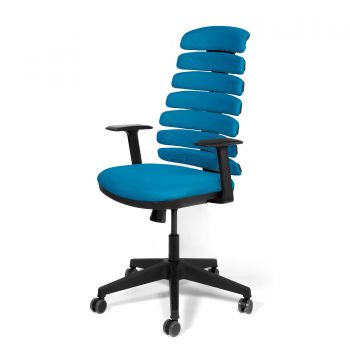 Scaun birou ergonomic albastru Kronsit Salerno, tapiterie textila, rotativ, reglabil pe inaltime, 65 x 49 x 135 cm