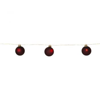 Decorațiune luminoasă burgundy ø 6 cm de Crăciun Bliss – Star Trading