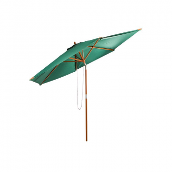 Umbrela de terasa din lemn Haushalt, cu inclinare, 300 cm, UV 50+, culoare verde