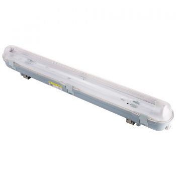 Corp iluminat pentru tub LED Hepol, G13, 1 x T8, IP65, gri, 655 x 80 x 100 mm ieftina