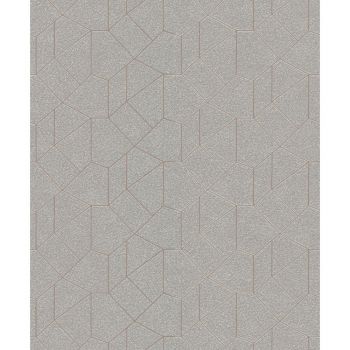 Tapet modern Erisman 10062-02, gri-argintiu, vinil cu design geometric, 53 cm x 10 m ieftin