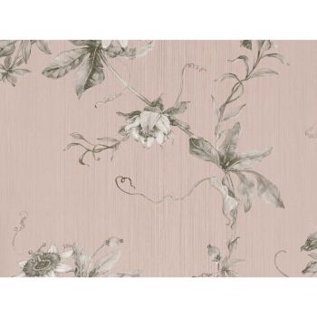 Tapet vinil Preloved Passion 220902, model floral, roz/gri,  0.53 x 10 m ieftin