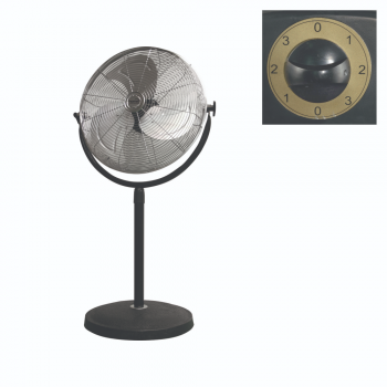 Ventilator cu stativ Home, 100W, 3 trepte, plastic/metal, negru, 45 cm