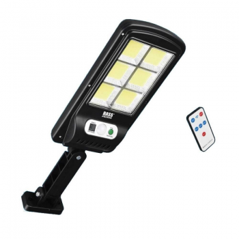 Lampa solara stradala Bass BS-5921, cu senzor de miscare si telecomanda, 160 W, IP65, 800 lm