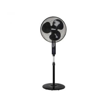 Ventilator cu picior Zilan ZLN-1204, 50 W, Diametru 40 cm, Telecomanda, Timer, Negru