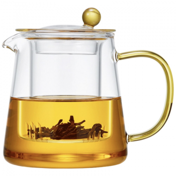 Ceainic cu infuzor de sticla, Quasar & Co, recipient pentru ceai/cafea, 700 ml, transparent ieftin