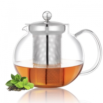 Ceainic cu infuzor, Quasar & Co, recipient pentru ceai/cafea, 650 ml, transparent