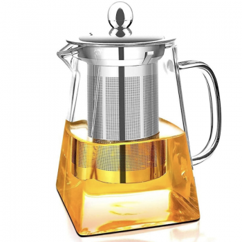 Ceainic cu infuzor, Quasar & Co, recipient pentru ceai/cafea, 800 ml, transparent ieftin
