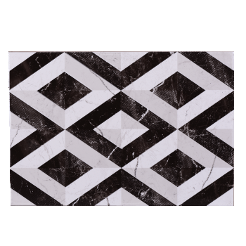 Faianta decorativa Pompei, finisaj estetic, alb si negru, model geometric, 27,5 x 40 cm