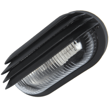 Lampa ovala din plastic, E27, 60W, IP44, negru ieftin
